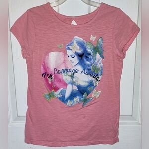 Disney Cinderella Girl's Size L Short Sleeve Top with Key hole back.